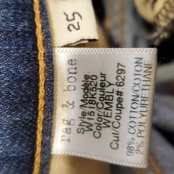Rag & Bone DASH distressed jeans Wembly Wash sz‎ 25 - Picture 6 of 8